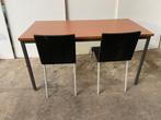 KLEINE TAFEL MET 2 STOELEN NAAR KEUZE 1400 x 700 mm, Huis en Inrichting, Gebruikt, 100 tot 150 cm, Ophalen of Verzenden, Metaal