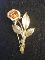 Broche Bloem Verguld Vintage, Handtassen en Accessoires, Broches, Overige materialen, 4 tot 7 cm, Ophalen of Verzenden, Zo goed als nieuw