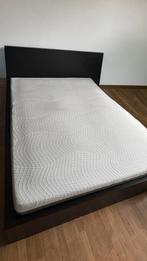 Bed Malm 160x200 + matras pocketveer + 2xlattenbodem, Huis en Inrichting, Slaapkamer | Bedden, Ophalen, Gebruikt, Zwart, Tweepersoons