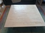 salontafel in parket, volledig massief Eikenhout, Huis en Inrichting, Ophalen, Zo goed als nieuw, Vierkant, Eikenhout