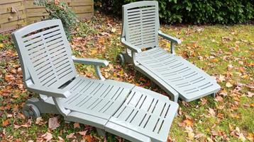 2 fauteuils relaxe de jardin amovibles en PVC