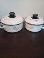 2 petites casseroles émaillées vintage, Enlèvement ou Envoi