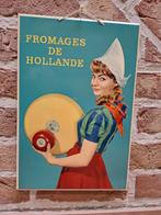 Blikken reclame 1958 expo Brussel Hollands Kaas meisje, Verzamelen, Ophalen of Verzenden, Gebruikt, Reclamebord