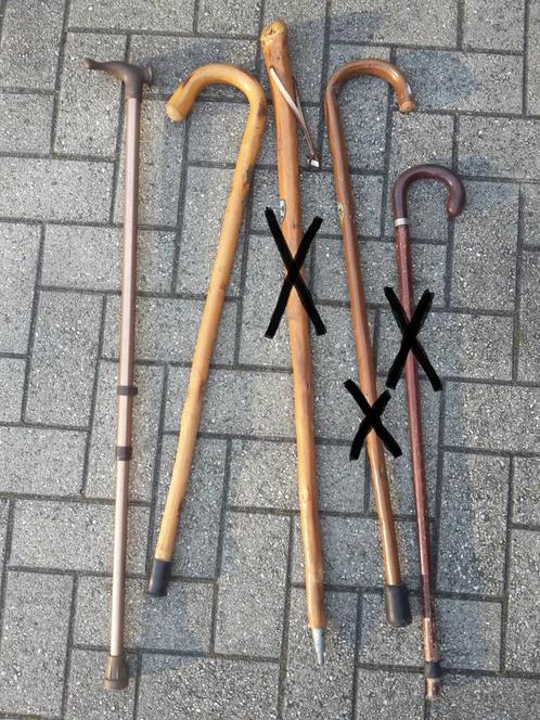 Mooie oude houten wandelstokken, gebruikte staat, decoratief, Antiek en Kunst, Antiek | Overige Antiek, Ophalen of Verzenden