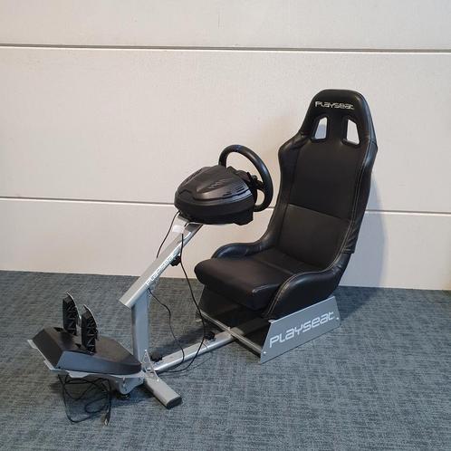 Playseat zwart leer + Thrustmaster T300 RS, Games en Spelcomputers, Games | Sony PlayStation 5, Refurbished, Ophalen