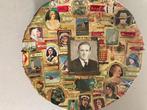 uniek vintage bord beplakt met sigarenbandjes, Ophalen