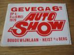 Autocollant ancien Gevega 6e Auto Show Heist o/d Berg 1979, Comme neuf, Voiture ou Moto, Enlèvement ou Envoi