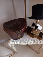 Antiek Hoeden doos , 100% Leder , GERESERVEERD, Ophalen of Verzenden