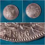 België 5 frank zilver Leopold II 1866 - • na F - 6 dubbel, Postzegels en Munten, Munten | België, Zilver, Ophalen of Verzenden