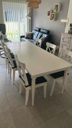 Uittrekbare tafel met 6 stoelen, Ophalen, Zo goed als nieuw