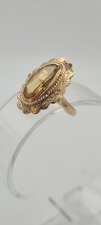 Bague en or 14k 585 avec citrine, Or, Plus petit que 17, Or, Utilisé