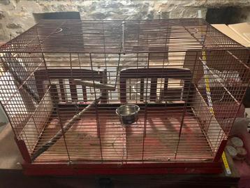 Grande cage à oiseaux rouge – 75 x 50 x 40 cm beschikbaar voor biedingen