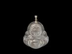 Bouddha rieur en jade avec argent 925 (non testé), Bijoux, Sacs & Beauté, Avec pierre précieuse, Argent, Envoi, Blanc