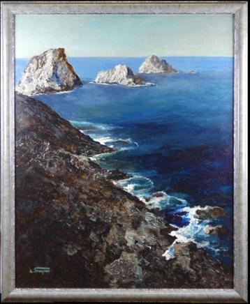 huile sur toile Bord de mer signe lucien staquet beschikbaar voor biedingen