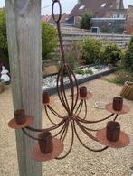 ijzeren kroonluchter met 6 kaarsenhouders, Ophalen of Verzenden, Gebruikt