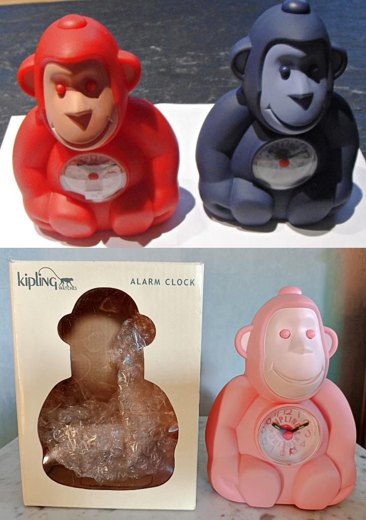 Réveil singe Kipling vintage rouge, bleu, ou rose NEUF, Elektronische apparatuur, Wekkers, Nieuw, Analoog, Ophalen of Verzenden