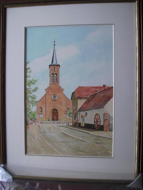 Merelbeke - aquarellen nieuw, Huis en Inrichting, Woonaccessoires | Wanddecoraties, Nieuw, Ophalen