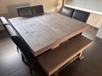 Woonkamer set met 6 stoelen, Ophalen, Gebruikt, Vierkant, Vijf personen of meer