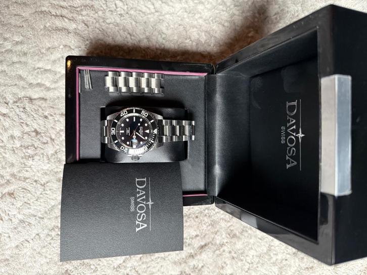 Davosa Ternos, Handtassen en Accessoires, Horloges | Heren, Zo goed als nieuw, Polshorloge, Overige merken, Zilver, Staal, Ophalen of Verzenden