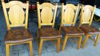 Eiken eet tafel met 4 eiken stoelen, Huis en Inrichting, Tafels | Eettafels, Eikenhout, Zo goed als nieuw, Ophalen