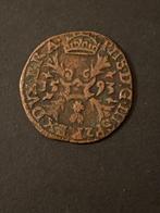 1593 Spaanse Nederlanden Pays Bas espagnol  koper cuivre, Enlèvement, Métal, Monnaie en vrac