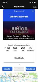 1 ticket voor Junior Eurosong The Party - vrijdag 27 maart, Tickets en Kaartjes, Concerten | Nederlandstalig, Eén persoon, Maart