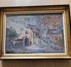 Schilderij : landschap / huis, Antiek en Kunst, Ophalen of Verzenden