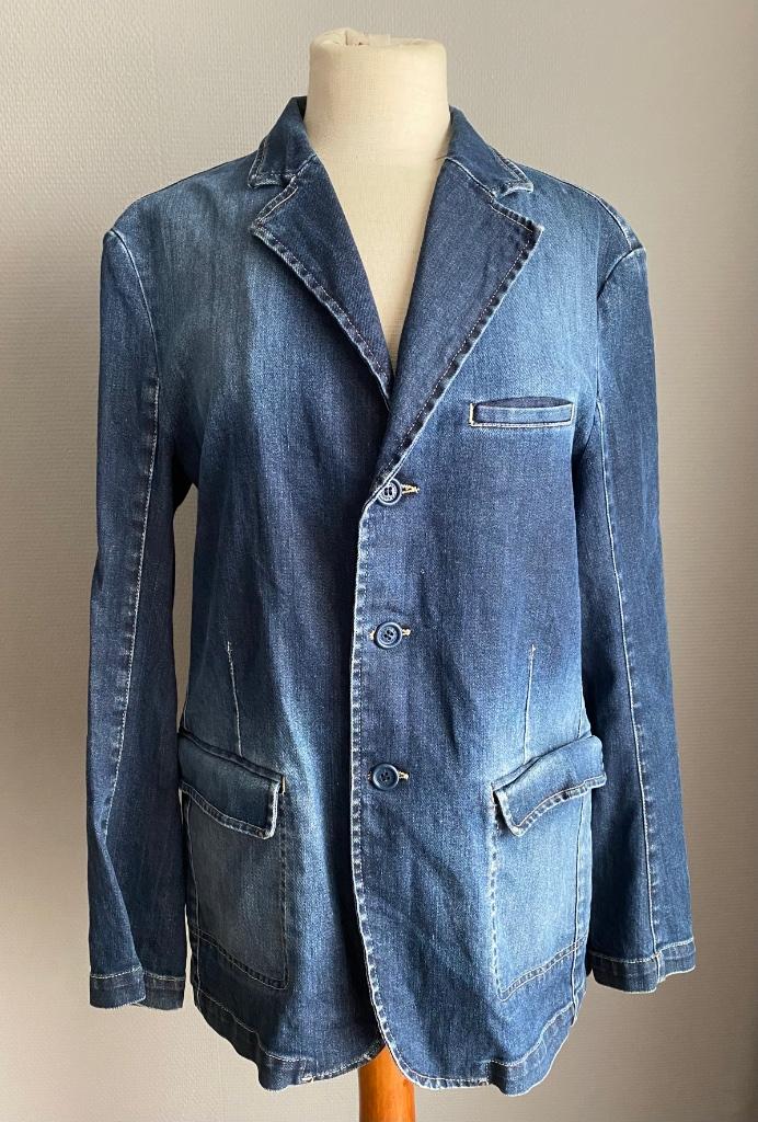 Jeansvest Calvin Klein maat L, Kleding | Dames, Jassen | Zomer, Zo goed als nieuw, Maat 42/44 (L), Blauw, Verzenden