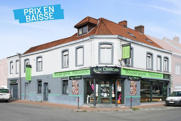 Ensemble immobilier composé d'1 commerce et d'1 habitation, Immo, Huizen en Appartementen te koop, Provincie Henegouwen, 200 tot 500 m²