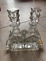 Kristallen flesjes met onderzetter, Antiek en Kunst, Ophalen