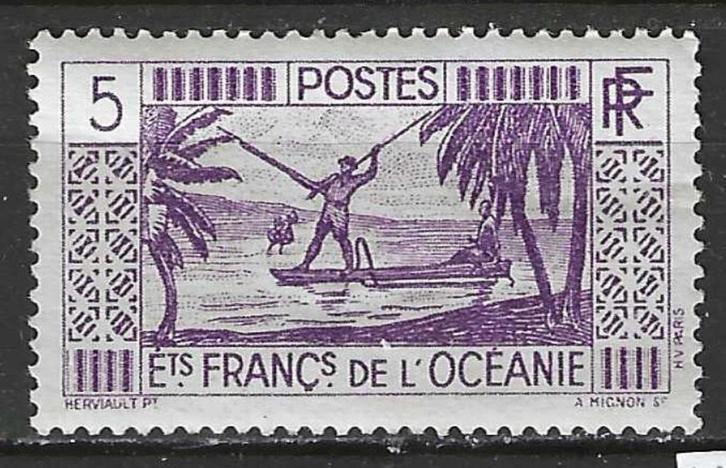 Frans-Oceanie 1939/1949 - Yvert 88 - Visser - 5 c. (PF), Postzegels en Munten, Postzegels | Oceanië, Verzenden