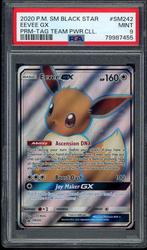 Eevee GX PSA 9 - SM242 - Sun & Moon Promo 2020, Losse kaart, Zo goed als nieuw, Verzenden