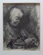 DRIES VAN DEN BROECK / LEZENDE MAN / ORIGINEEL / 39x32cm KAD, Antiek en Kunst, Ophalen of Verzenden