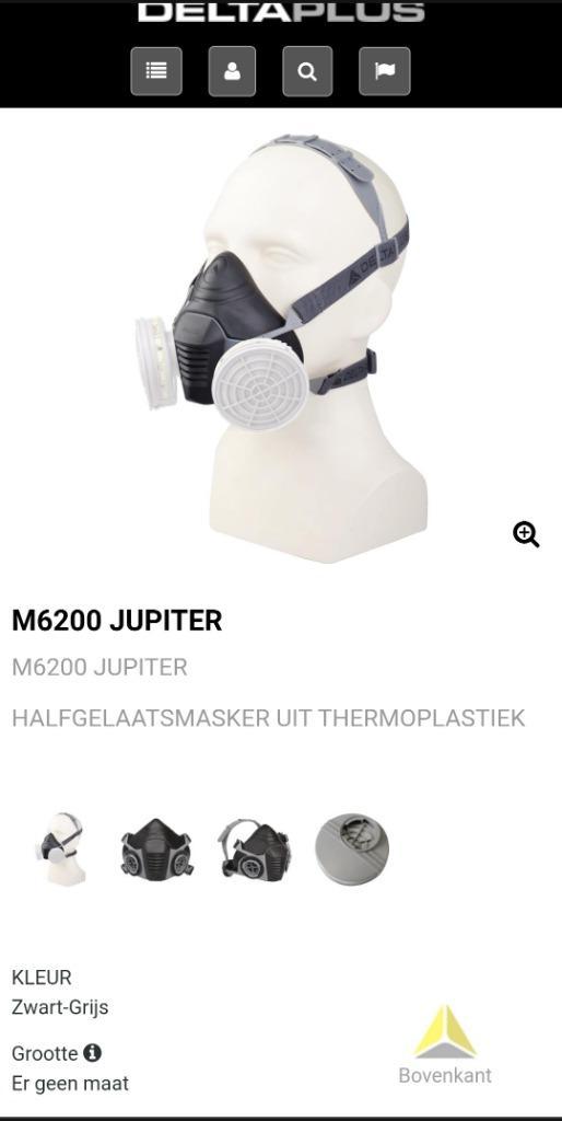 HALFGELAATSMASKER - M6200 JUPITER, Doe-het-zelf en Bouw, Adembescherming, Nieuw, Halfgelaatsmaskers, Ophalen of Verzenden