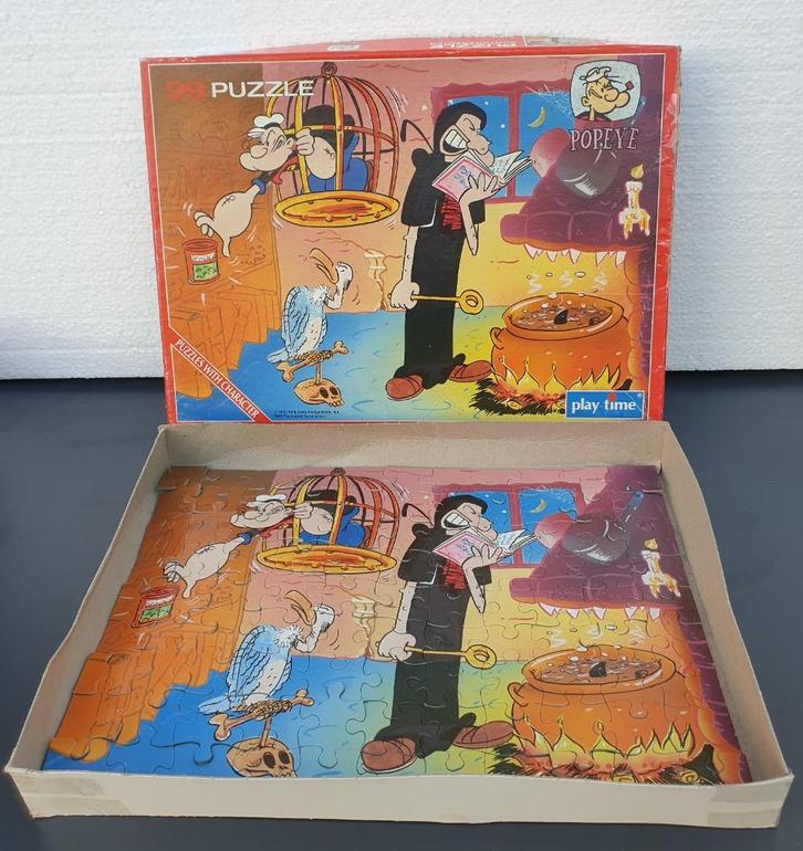 puzzel 99 st POPEYE volledig  23X32cm, Kinderen en Baby's, Speelgoed | Kinderpuzzels, Gebruikt, Meer dan 50 stukjes, Ophalen of Verzenden