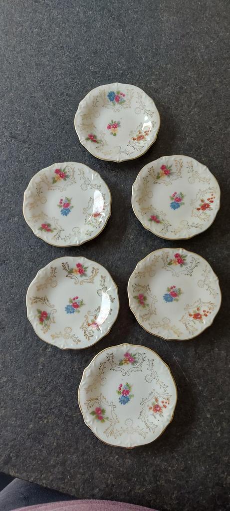 6 petit four bordjes, Antiek en Kunst, Antiek | Servies los, Ophalen of Verzenden