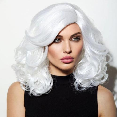 Witte lace front Diva / Drag pruik groot volume Reagan Snow, Handtassen en Accessoires, Uiterlijk | Haarverzorging, Nieuw, Pruik of Haarverlenging