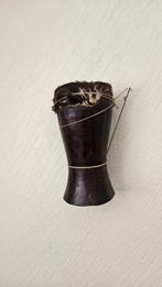 Originele Afrikaanse Decoratieve Beker / Trommel – Handgesne, Antiek en Kunst, Ophalen of Verzenden