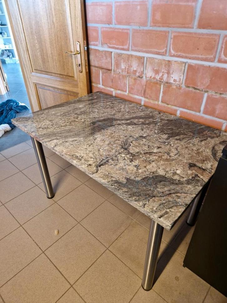 Stijlvolle granieten eettafel, Huis en Inrichting, Tafels | Eettafels, Zo goed als nieuw, Ophalen