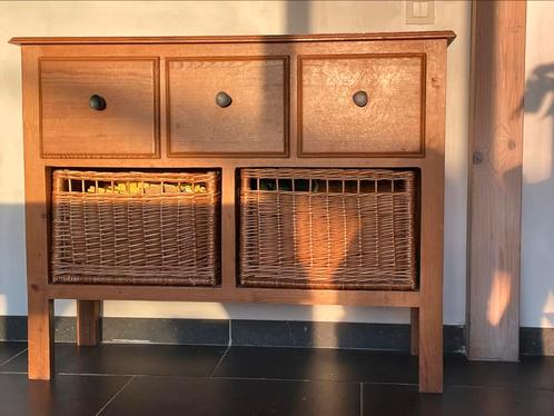 Massief eiken commode, Huis en Inrichting, Kasten | Dressoirs, Gebruikt, 100 tot 150 cm, 25 tot 50 cm, Met lade(s), Eikenhout