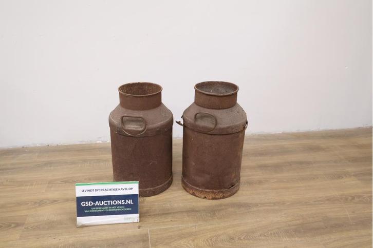 Set van 2 Antiek Metalen Melkbussen, Antiek en Kunst, Antiek | Overige Antiek