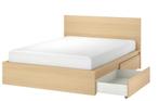 Malm bed Ikea 160x200cm (zo goed als nieuw)incl. lattenbodem, 160 cm, Bruin, Zo goed als nieuw, Hout