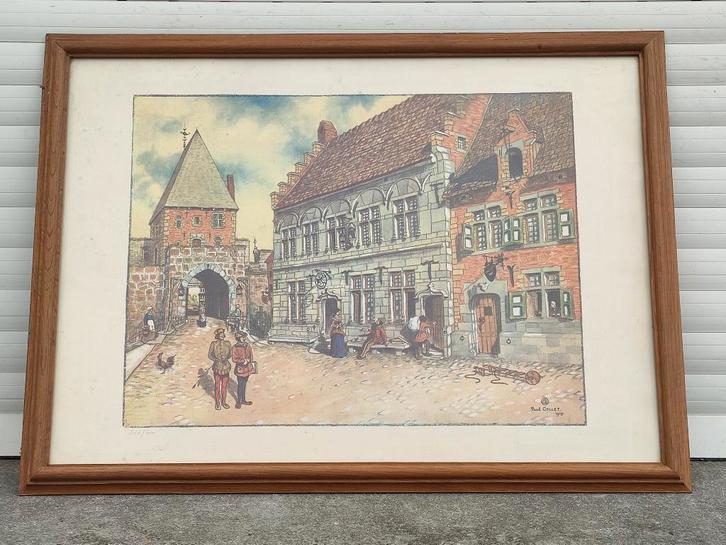 lithographie signe paul collet, Antiquités & Art, Art | Lithographies & Sérigraphies, Enlèvement ou Envoi