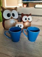 2 blauwe koffietassen, Ophalen of Verzenden, Zo goed als nieuw