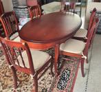 Table ovale avec rallonges et 6 chaises en merisier, Ophalen