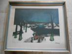 kleuren litho ets Hebbelinck - Saverijs ingekaderd met glas, Ophalen