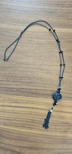halsketting, fantasie, lang, zwart, Ophalen, Overige materialen, Met strass, Zwart