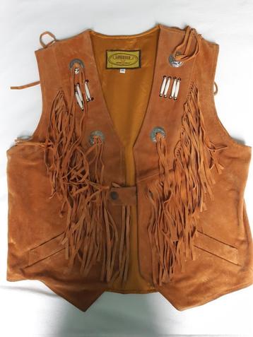 lederen cowboyvest met franjes  beschikbaar voor biedingen