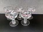 Cinq anciens verres émaillés CHIMAY avec le M fermé, Collections, Comme neuf, Autres marques, Enlèvement ou Envoi, Verre ou Verres