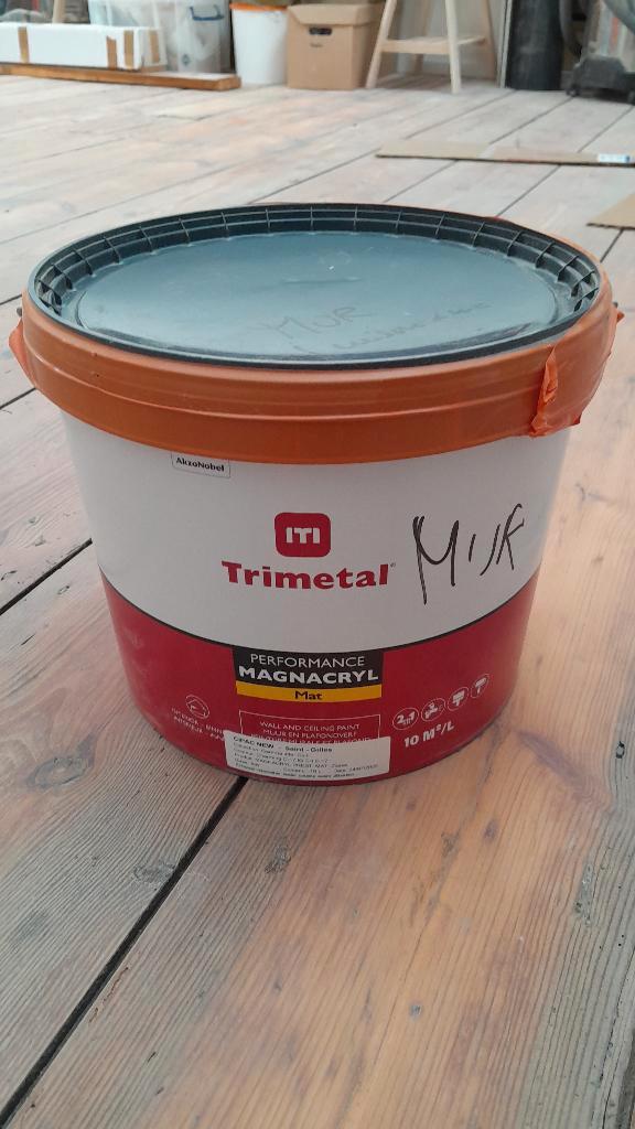 peinture mur plafond Trimetal, Bricolage & Construction, Peinture, Vernis & Laque, Neuf, Peinture, 10 à 15 litres, Blanc, Enlèvement